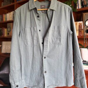 H&M Cotton Twill Shirt – Blue-Gray (Size Small)